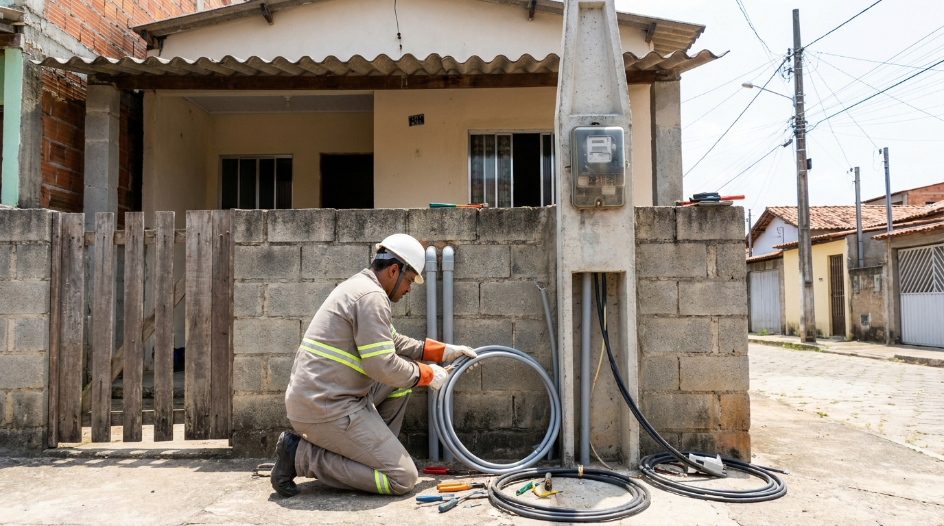 Instalação de Poste Padrão em Maringá‑PR